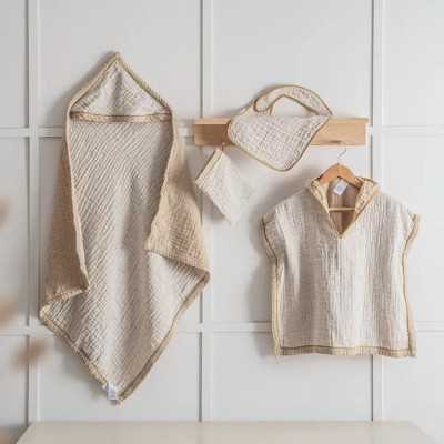 خانه|حوله 4 تکه نوزادی برند ecocotton مدل Melinda