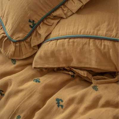 خانه|سرویس ملحفه کودک 4 تکه برند اکوکتان مدل Larina 100*150 خردلی