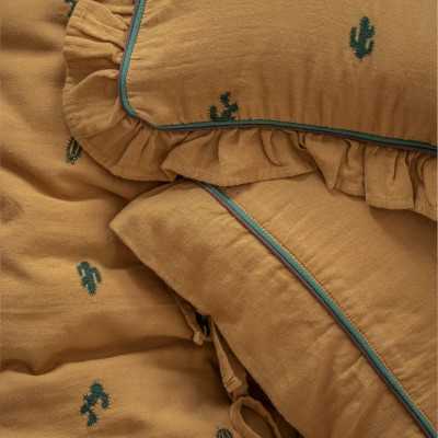 خانه|سرویس ملحفه کودک 4 تکه برند اکوکتان مدل Larina 100*150 خردلی