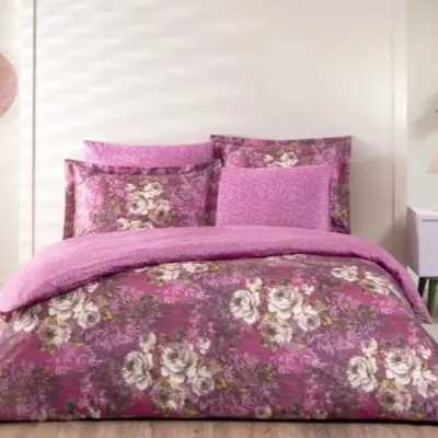 خانه|سرویس ملحفه ساتن دیجیتال برند تاچ مدل Aosta دونفره قهوه ای