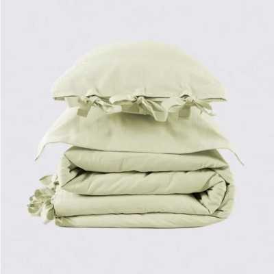 خانه|سرویس ملحفه برند اکوکتان مدل Miha دونفره سبز