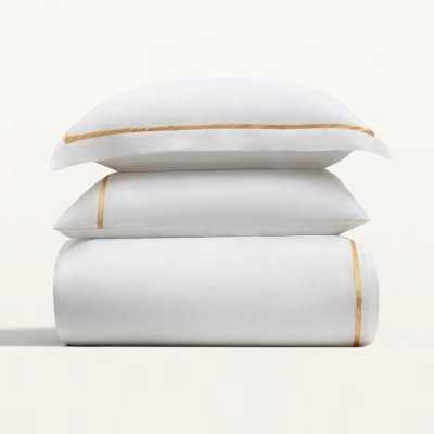 خانه|سرویس ملحفه برند اکوکتان مدل Meva دونفره کرم طلایی