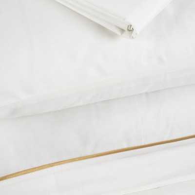 خانه|سرویس ملحفه برند اکوکتان مدل Meva دونفره کرم طلایی