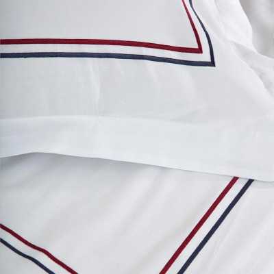 خانه|سرویس ملحفه برند اکوکتان مدل Line دونفره سفید