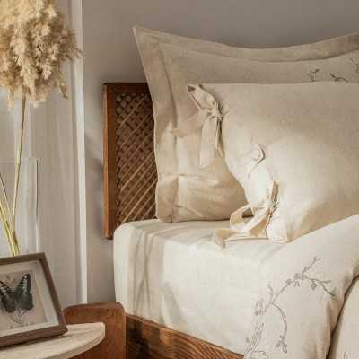 خانه|سرویس ملحفه برند اکوکتان مدل Libera کینگ سایز کرم بژ