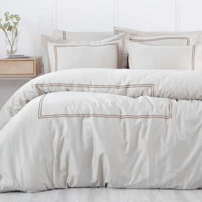 خانه|سرویس ملحفه برند اکوکتان مدل Lavin دونفره بژ طلایی