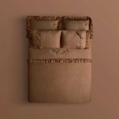 خانه|سرویس ملحفه برند اکوکتان مدل Farah کینگ سایز قهوه ای